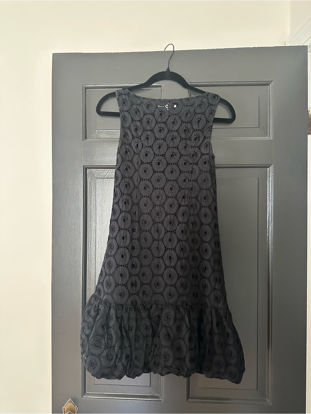 Tibi Black Eyelet Bubble Mini Dress • Size 2